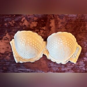 Elegant Cream Lace Bra strapless 36c nude lace push up bra
